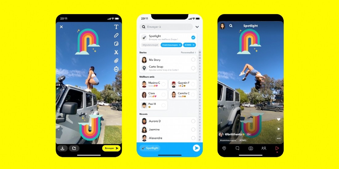 Snapchat lance Spotlight, une plateforme vidéo inspirée de Tik Tok