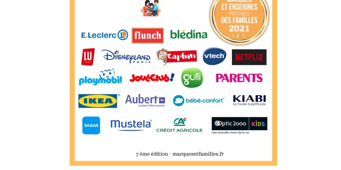 Palmarès 2021 : Les marques, médias et enseignes préférés des familles